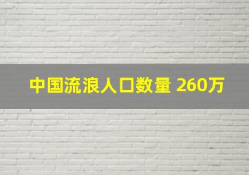 中国流浪人口数量 260万